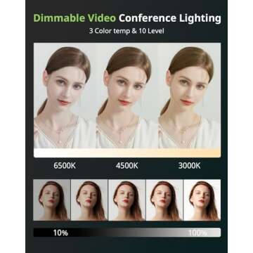 Aureday 10.5” Dimmable Ring Light for Video Calls