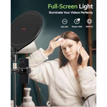 Aureday 10.5” Dimmable Ring Light for Video Calls