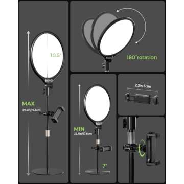 Aureday 10.5” Dimmable Ring Light for Video Calls