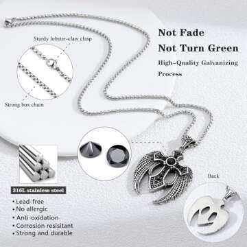 Elegant HEXALOVA Cross Necklace with Angel Wings