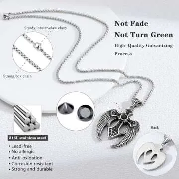 Elegant HEXALOVA Cross Necklace with Angel Wings