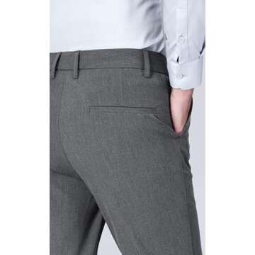 ESSYSHE Men’s Slim Fit Dress Pants Flat Front Tapered Dress Pants Stretch Suit Pants for Men