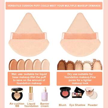 12pcs Velour Triangle Powder Puffs for Flawless Makeup