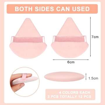 12pcs Velour Triangle Powder Puffs for Flawless Makeup