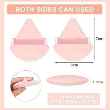 12pcs Velour Triangle Powder Puffs for Flawless Makeup