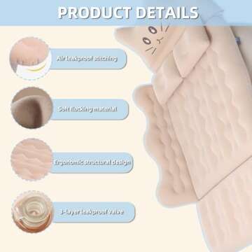 MEEWOO Inflatable Car Air Mattress Bed - SUV Truck Air Mattress Back Seat Camping Bed Thickened Univ...