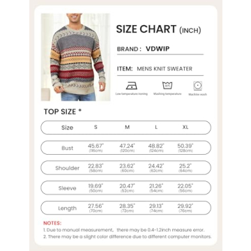 VDWIP Men's Vintage Knit Sweater - Red Striped Pullover