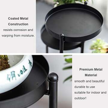 Metal 4 Tier Plant Stand for Indoor and Outdoor Use