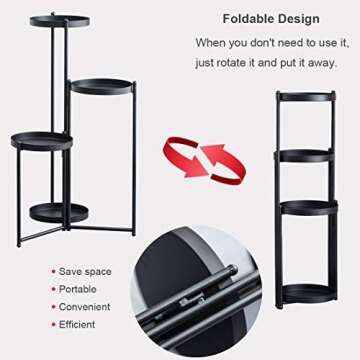 Metal 4 Tier Plant Stand for Indoor and Outdoor Use
