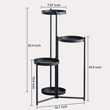 Metal 4 Tier Plant Stand for Indoor and Outdoor Use