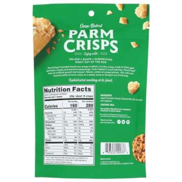 ParmCrisps Jalapeno 100% Cheese Crisps - Keto Friendly, Gluten Free, 1.75 Ounce Bag, Pack of 3