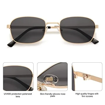 Stylish SojoS Retro Rectangle Polarized Sunglasses for Everyone