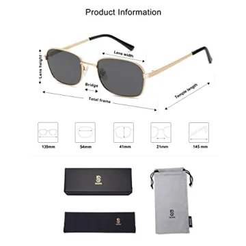 Stylish SojoS Retro Rectangle Polarized Sunglasses for Everyone