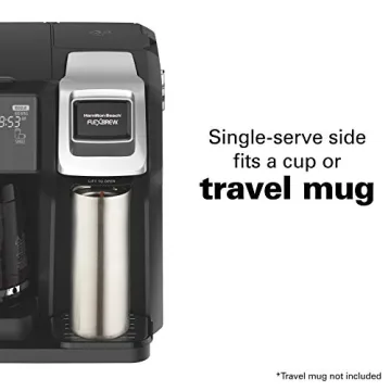 Hamilton Beach FlexBrew Trio 2-Way Coffee Maker, Compatible with K-Cup Pods or Grounds, Single Serve & Full 12c Pot, Permanent Gold-Tone Filter, Black & Silver