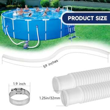 Durable Pool Hoses for Above Ground Pools - 4 Pack