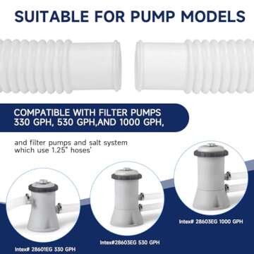 Durable Pool Hoses for Above Ground Pools - 4 Pack