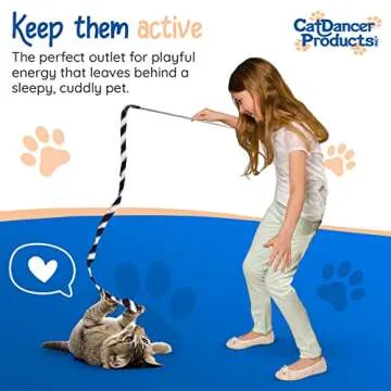 CAT DANCER Products Jungle Cat Charmer, Jungle Wand Toy for Kittens Training, Colorful Ribbon Cat Charmer, Interactive Catcher Wand for Cat Exercise (1 Pack, Multicolor)