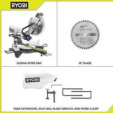 RYOBI 15 Amp 10 in Sliding Compound Miter Saw for Accuracy