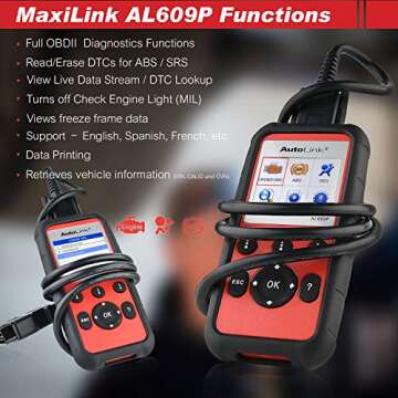 Autel AutoLink AL609P OBD2 Scanner - Diagnosis, Reset & More