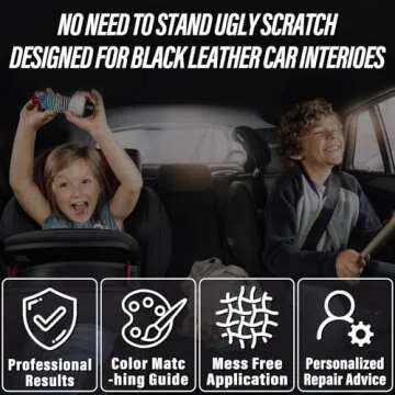 Black Leather Repair Kit Car Interior, Color Match Leather Seat Repair Kit for Cars, Easily Used Car Leather Repair Kit to Repair Car Interior, Car seat, Couch, Shoes, Faux, Artificial