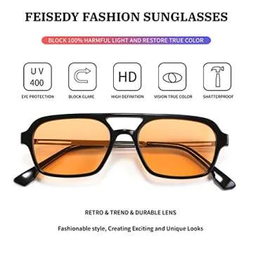 FEISEDY Stylish Aviator Sunglasses with UV Protection