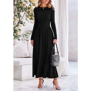 PRETTYGARDEN Women's Elegant Long Sleeve Maxi Dress