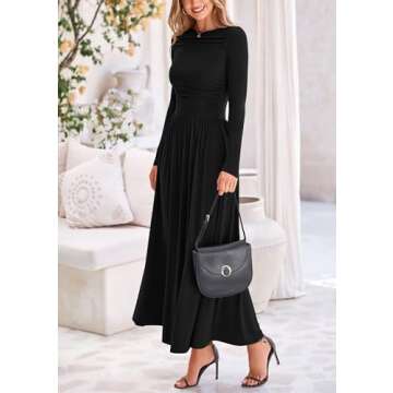 PRETTYGARDEN Women's Elegant Long Sleeve Maxi Dress