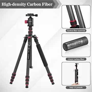 PHOPIK 79" Carbon Fiber Tripod Monopod for Photographers