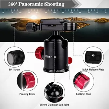 PHOPIK 79" Carbon Fiber Tripod Monopod for Photographers