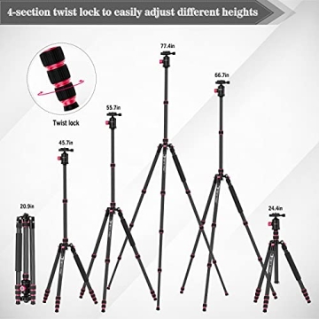 PHOPIK 79" Carbon Fiber Tripod Monopod for Photographers