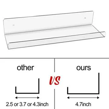 JUOIFIP Clear Acrylic Floating Shelves 2 Pack - Modern Design