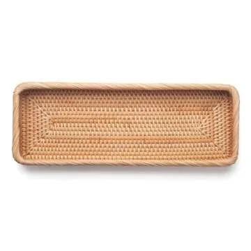 Rattan Bathroom Storage Tray for Stylish Organization