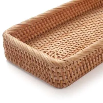 Rattan Bathroom Storage Tray for Stylish Organization