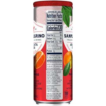 Sanpellegrino Blood Orange Italian Sparkling Drinks, 11.15 fl oz. Sleek Cans (24 Count)