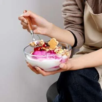 Durable NUTRIUPS 6 Inch Glass Bowls Set for Kitchen