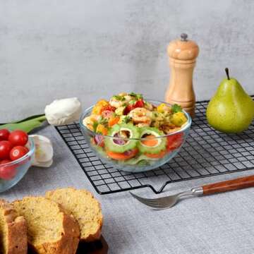 Durable NUTRIUPS 6 Inch Glass Bowls Set for Kitchen