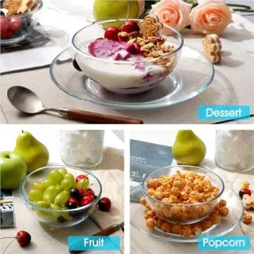 Durable NUTRIUPS 6 Inch Glass Bowls Set for Kitchen