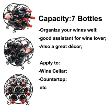 PAG 7 Bottles Freestanding Countertop Wine Rack