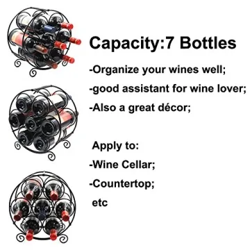 PAG 7 Bottles Freestanding Countertop Wine Rack