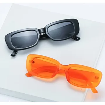 IKANOO Retro Rectangle Sunglasses Trendy Y2K Style