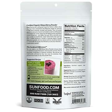 Sunfood Maqui Berry Powder, Organic 8 oz - Antioxidant Rich Superfood