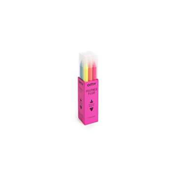Omy Signature Neon Dual Tipped Felt Markers, Vibrant Colors, Dual Ended One Thick and One Thin, Neon (Box of 9)
