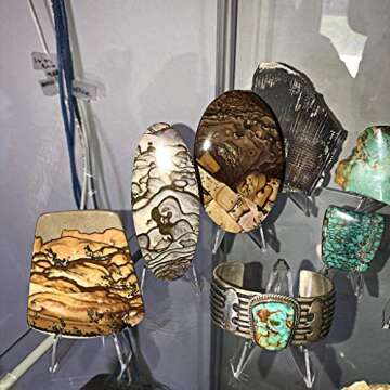 Hipiwe 12 Packs Acrylic Easel Stands Clear Mini Coin Display Easel Holder for Displaying Air-Tite Coins Pocket Watches Capsules Challenge Medals Casino Chips,2.64 Inch Tall