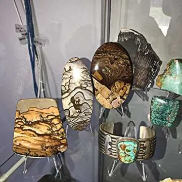 Hipiwe 12 Packs Acrylic Easel Stands Clear Mini Coin Display Easel Holder for Displaying Air-Tite Coins Pocket Watches Capsules Challenge Medals Casino Chips,2.64 Inch Tall