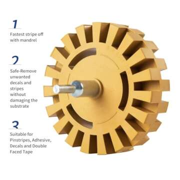 CowboyBOB Decal Remover Eraser Wheel for Drill - Perfect for Car Stripes and Stickers Removal