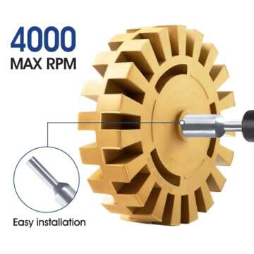 CowboyBOB Decal Remover Eraser Wheel for Safe Sticker Removal