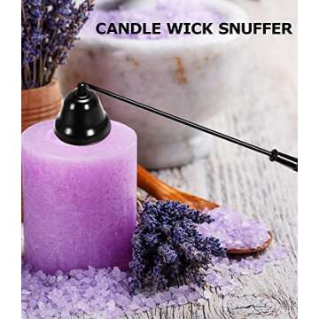 4 IN 1 Candle Wick Trimmer, Electric Candle Lighter Rechargeable, Candle Snuffer, Candle Wick Cutter, Candle Wick Dipper Accessory Candle Making Kit,with Portable Bag for Gifts Candle Lovers (Black)