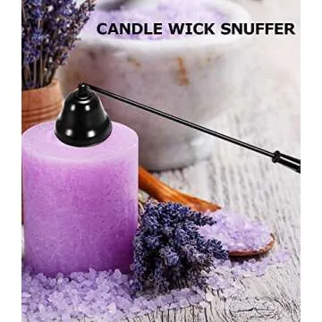 4 IN 1 Candle Wick Trimmer, Electric Candle Lighter Rechargeable, Candle Snuffer, Candle Wick Cutter, Candle Wick Dipper Accessory Candle Making Kit,with Portable Bag for Gifts Candle Lovers (Black)