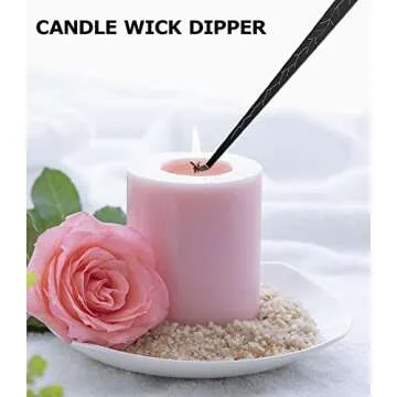 4 IN 1 Candle Wick Trimmer, Electric Candle Lighter Rechargeable, Candle Snuffer, Candle Wick Cutter, Candle Wick Dipper Accessory Candle Making Kit,with Portable Bag for Gifts Candle Lovers (Black)