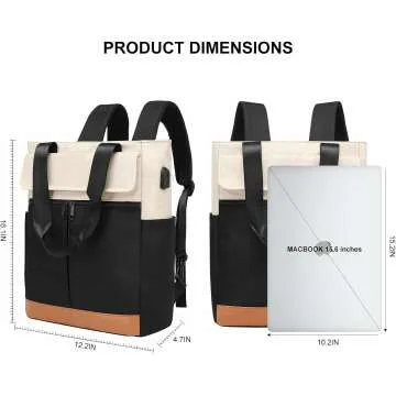 Stylish Women's Convertible Laptop Backpack with USB